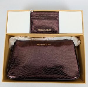 NWT Michael Kors Oxblood Rouge Sombre Crossbody/Tote and Wallet Box Set